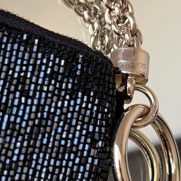 Like new JIMMY CHOO Callie Black And Gold I Want Choo Beaded Clutch Bag $1,995 - Picture 6 of 14